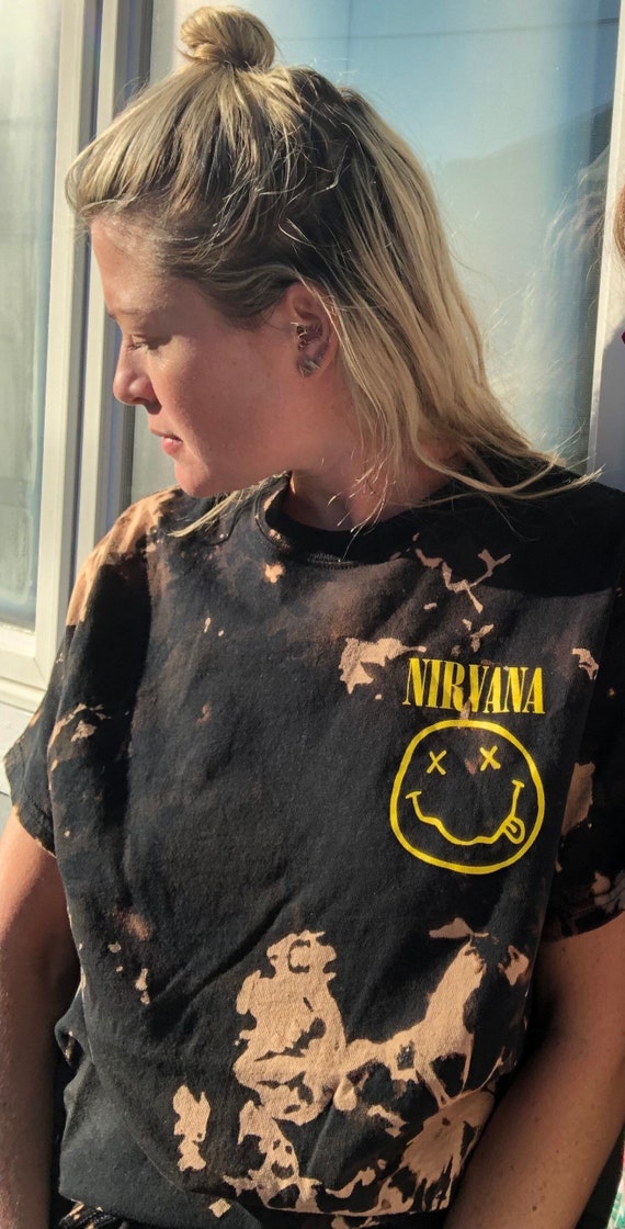 Tilsvarende kollidere brochure Nirvana Bleached Unisex Tie-dye Band T-shirt Vintage - Etsy