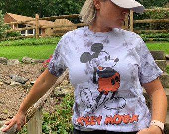 Mickey Mouse Tie-Dye Crop Top • Walt Disney World Characters Tie-Dye Reverse Bleach • Disney Cartoons • Vintage Inspired Disneyland Unisex