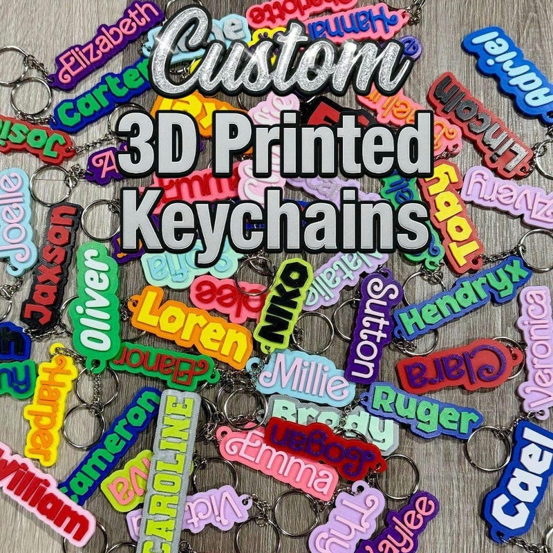 3d File Name Key Chain - Etsy
