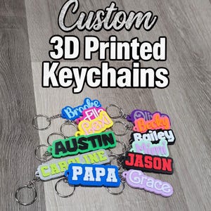 Custom 3D Printed Keychain - Custom Key Chain - Name Keychain - Custom Key Ring - 3D Printed Name - Custom Name Keychain - Backpack Tag image 4