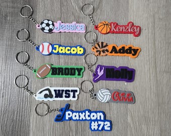 Custom 3D Printed Keychain - Sports Keychain - Sports Team Gifts - Team Keychain - Sports Gifts - Custom Keychain - Custom Bag Tag