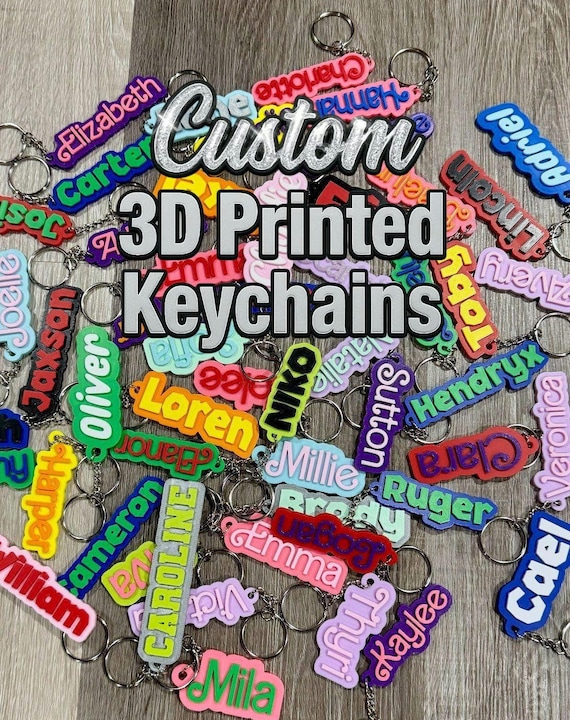 Custom 3D Printed Keychain - Custom Key Chain - Name Keychain - Custom Key Ring - 3D Printed Name - Custom Name Keychain - Backpack Tag