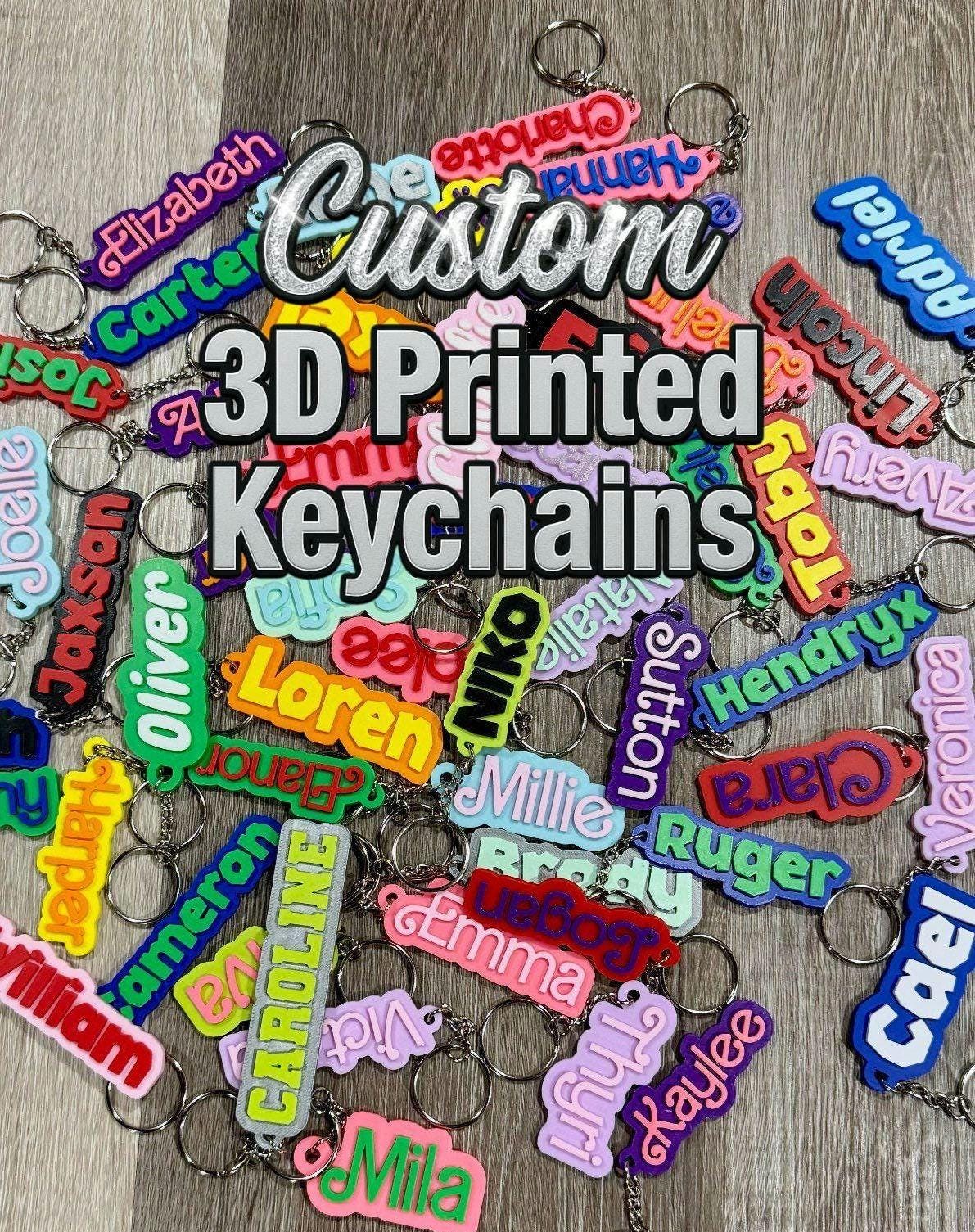 Custom 3D Printed Keychain - Custom Key Chain - Name Keychain - Custom Key Ring - 3D Printed Name - Custom Name Keychain - Backpack Tag