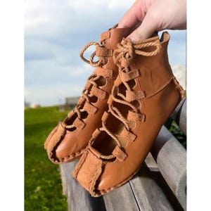 Echte leren blote voetenschoenen, Ren Faire-laarzen, renaissancelaarzen, piratenlaarzen, middeleeuwse laarzen, vikinglaarzen, cosplaylaarzen, retrolaarzen