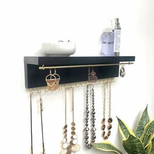 Anthracite Jewelry Hanger, Hanging Jewelry Organizer, Necklace Organizer, Earring Holder, Jewelry Organizer, Necklace Holder, Ring Holder