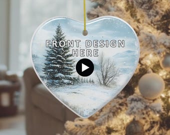 Keramik Herz Ornament Mockup Video: Drehen PSD Vorlage (Digitaler Download)