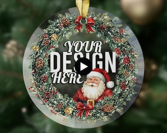 Glass Ornament Video Mockup: 3D Weihnachtsdesign (Digitaler Download)