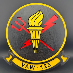 VAW-125 Tigertales, Iwakuni, Japan, E-2D Advanced Hawkeye, Squadron Logo 11.5” Plaque