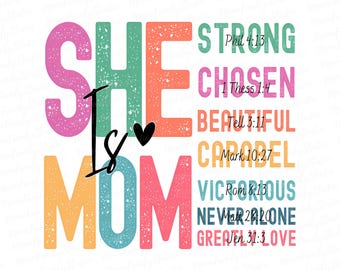 She is Mom PNG, Retro Mother PNG, Blessed Mom PNG, Mom Shirt, Mom Life Png, Mother's Day Png, Mom Png, Gift for Mom, Retro Mama Quotes