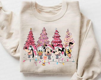 Disney Mickey & Friends Christmas png, Pink Christmas Pink Trees png, Mickey's Very Merry png, Disneyland Christmas png, digital download