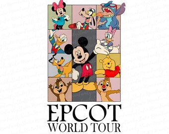 Epcot World Tour Png, Mouse And Friends Png, Family Trip 2025 Png, Magic Kingdom, Retro Epcot Png, Drink And Food,Family Vacation Png