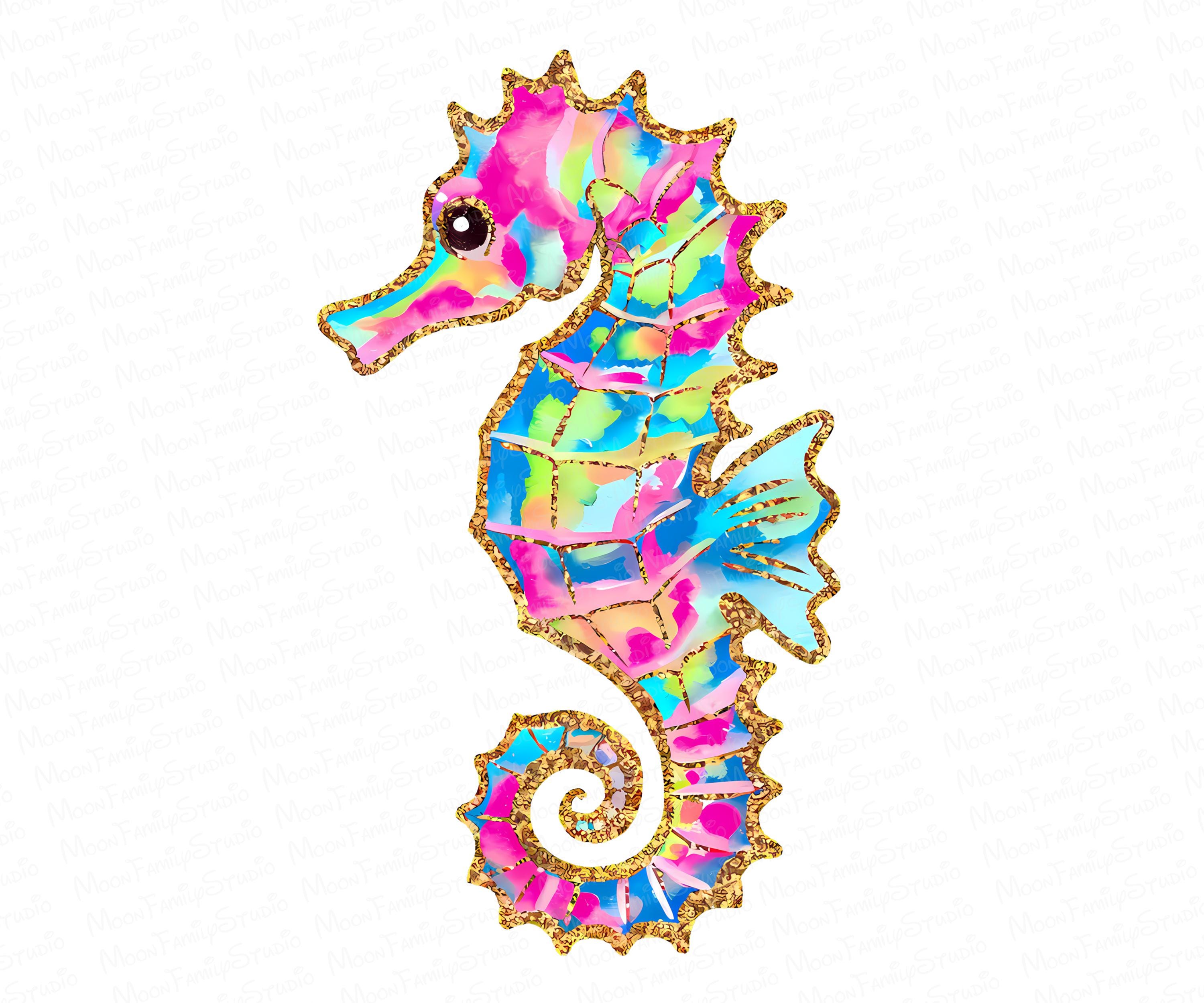 Summer Seahorse PNG, Preppy Summer Vibes Png, Neon Beach Png, Coastal Png, Retro Summer Coquette Png, Girly Summer Png, Toddler Summer Png