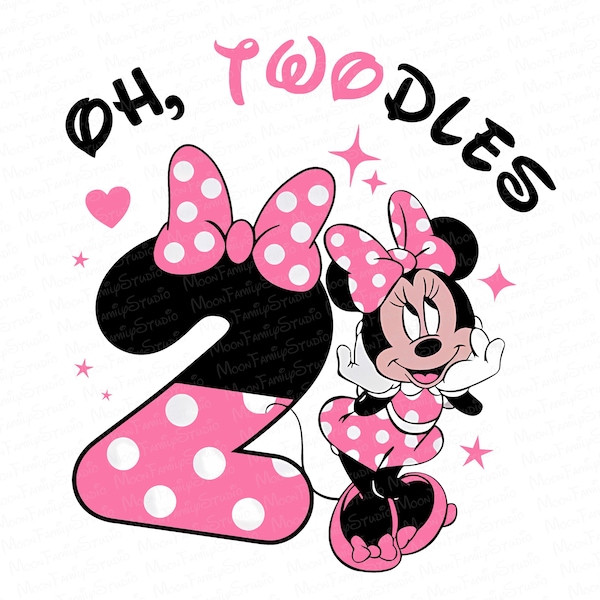 Oh Twodles, Família correspondente, Minnie aniversariante, Pacote de família de aniversariante Svg, Minnie Mouse Png, Oh Twodles membros da família
