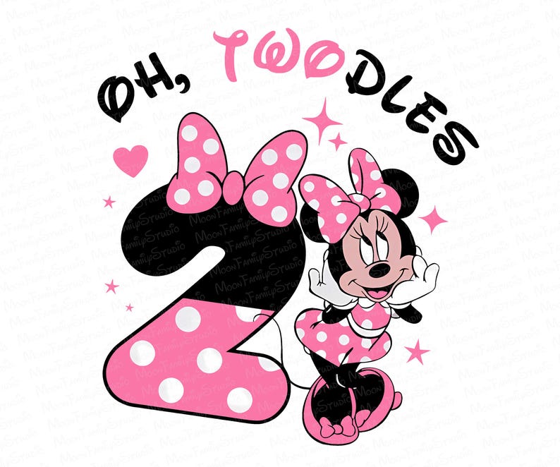 Oh Twodles, Matching Family, Minnie Birthday Girl,Bundle Birthday Girl Family Svg, Minnie Mouse Png, Oh Twodles Family Members image 1