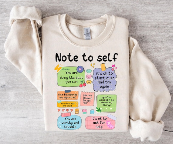 Note To Self Png, Mental Health Matter Png, Motivational Png, Positive Vibes Gift, Be Yourself Png, Mental Health Awareness, Positive Png
