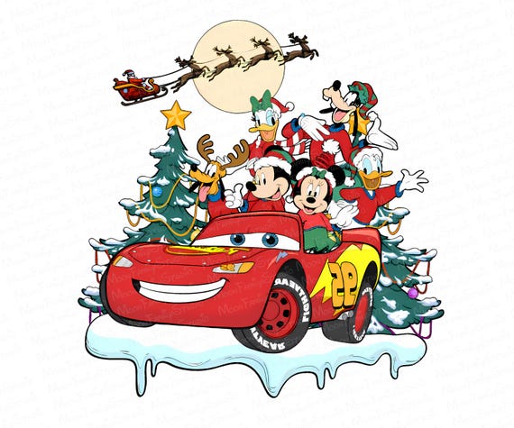 McQueen Christmas Png, Disney Mickey Xmas Png, Cars Boy Holiday Png, Kids Racing Cars Png, Minnie Christmas Png