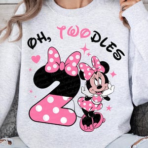 Oh Twodles, Matching Family, Minnie Birthday Girl,Bundle Birthday Girl Family Svg, Minnie Mouse Png, Oh Twodles Family Members image 3