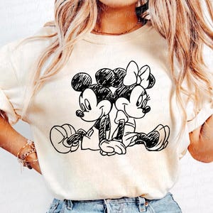 Mickey Minnie Sketch SVG Bundle Svg, Disneyland Png, Dxf, Eps, Cutting machines, Print, Sublimation