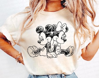 Mickey Minnie Sketch SVG Bundle Svg, Disneyland Png, Dxf, Eps, Cutting machines, Print, Sublimation