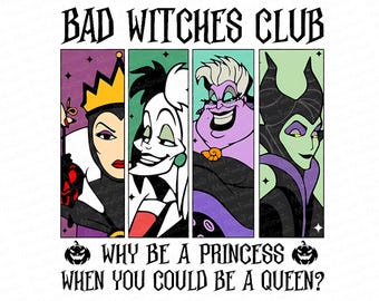 Club de brujas malas (Png), Princesa de Halloween (Svg), Camisa de villanos (Svg), Villanos malvados (Svg), Viaje familiar (Png), Truco o trato (Svg)