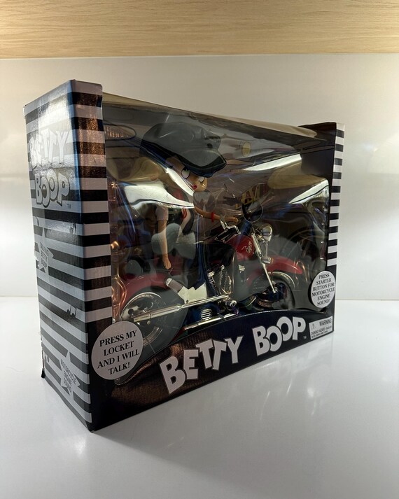 Vintage Talking Betty Boop Figurine on Motorcycle - Route 66