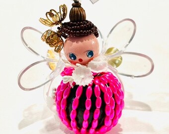 Wood and Beaded Sugar Plum Fairy