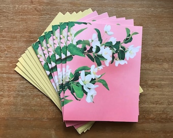 Spring Bloom Notecard Set, Floral Art Cards, USA Made