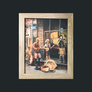 Framed  New Orleans Street Musicians giclee print on sommerset velvet