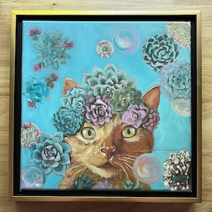 Cinnamon Echeveria Original Oil Painting by Katy Clark Framed and Ready to Hang!