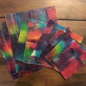 GRATEFUL EIGHT Value Pack of 8 Tie-Dyed Beeswax Food Wraps - LOT of Snack and Small Sizes - Reusable and Eco-Friendly BWWVSGF8