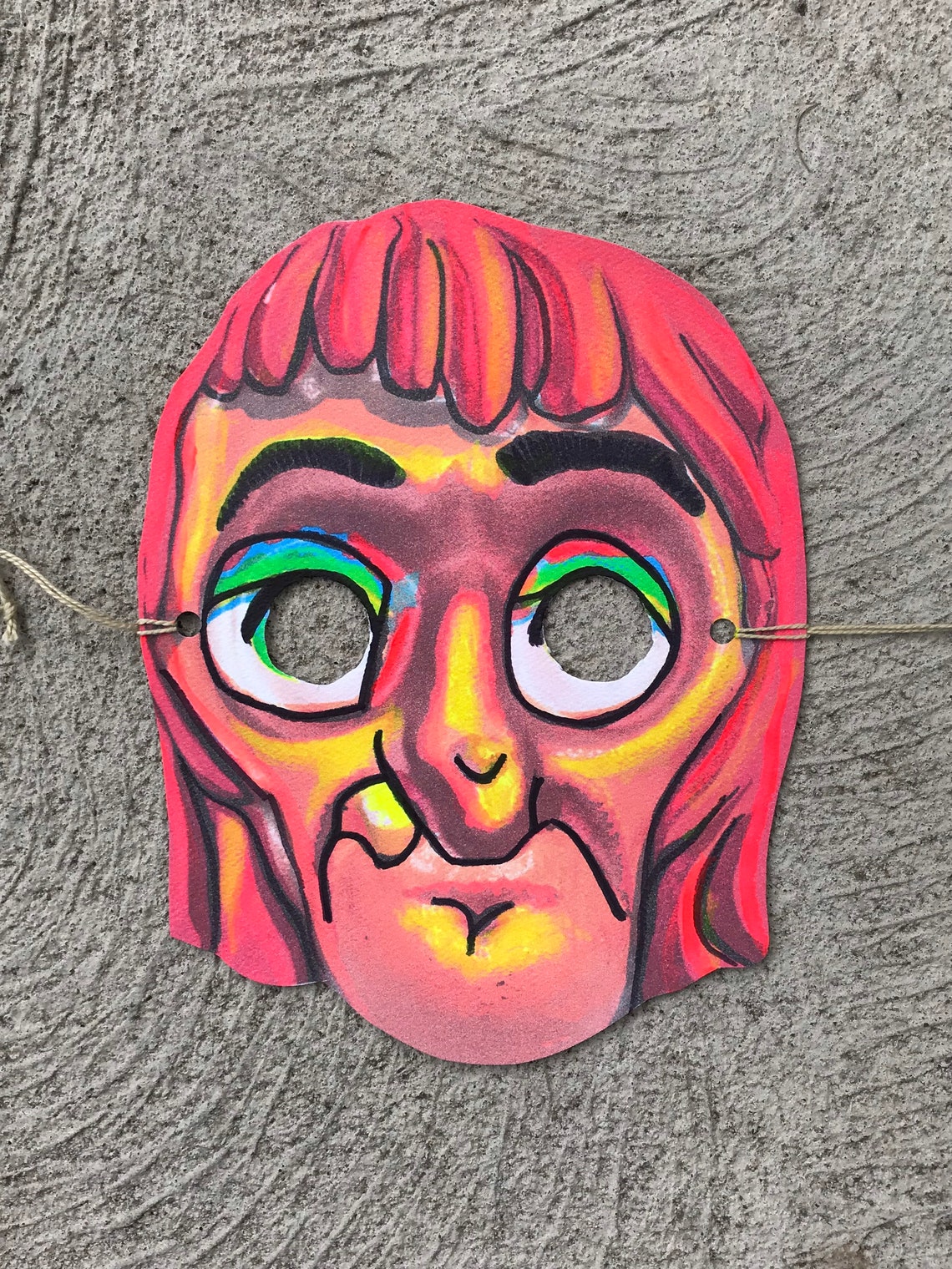 OOAK Halloween Garland of 6 Vintage Masks Etsy