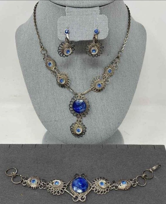 Mexican Silver Jewelry Set - image 1