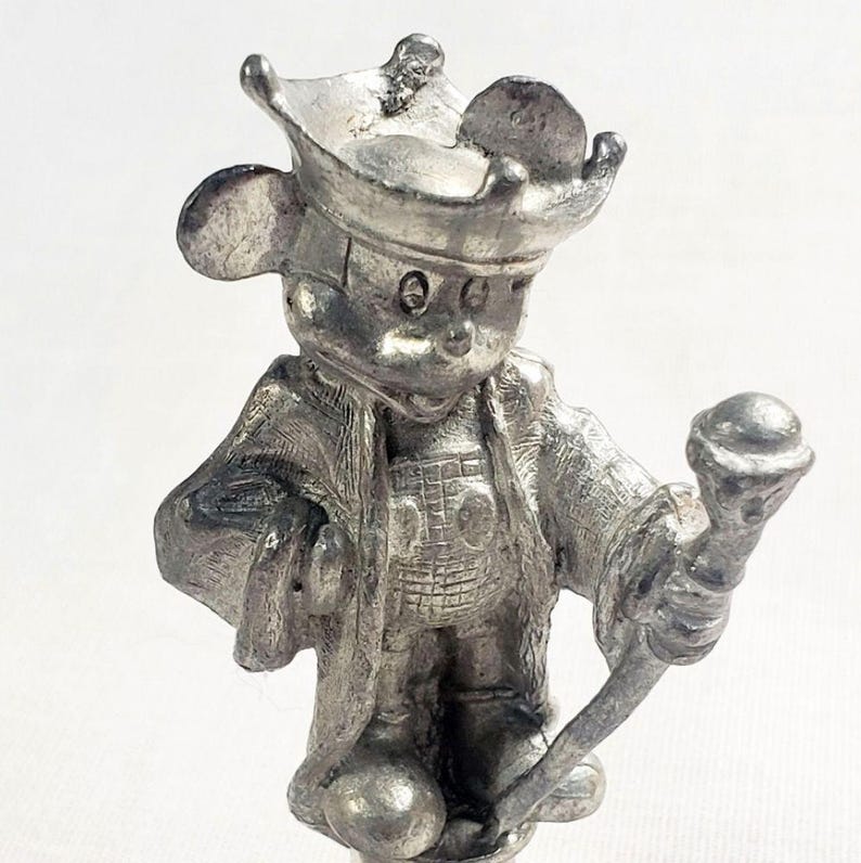 Vtg Mickey Mouse Pewter Figurine image 1