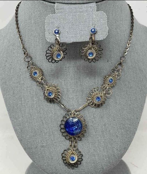 Mexican Silver Jewelry Set - image 2