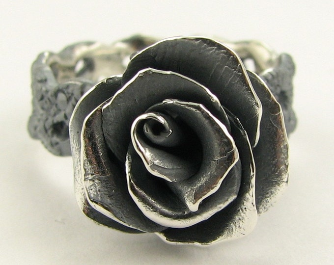 Black Rose Ring Etsy