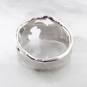 Michigan Outline Silver Ring, Handmade in Michigan Shape sterling band image 4