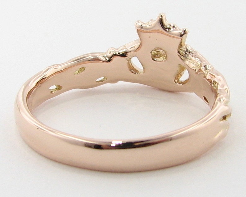 Rose Gold Claddagh Ring, Irish Wedding Band Friendship ring, Hands Heart and Crown 14k solid rose gold pink gold image 3