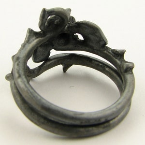 Thorned Rose Wedding Set, Black Silver image 3