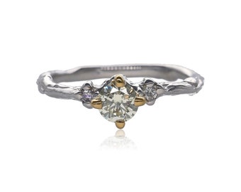 Sunshine Diamond Twig Ring Two Tone 14k gold