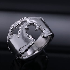 Michigan Outline Silver Ring, Handmade in Michigan Shape sterling band