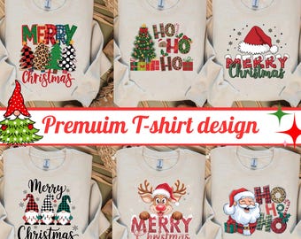Christmas T-Shirt Design Bundle ,Merry Christmas PNG , Sublimation Designs , Holiday Digital Download