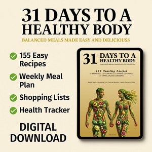 31-Day Healthy Eating Challenge | 155 Easy Recipes & Meal Plan | Digital Download