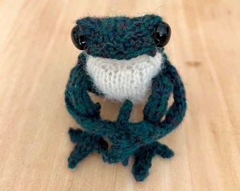 Knitted Frog, assorted colors, dotpebblesknits, as seen on Tiktok