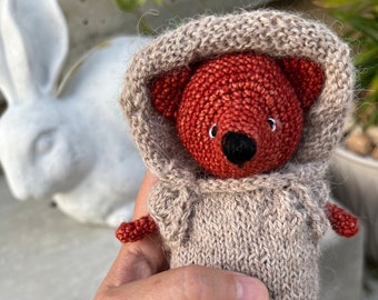 Crocheted Fox with Knitted Jumpsuit