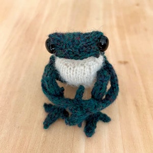 Knitted Frog, assorted colors, dotpebblesknits, as seen on Tiktok image 1