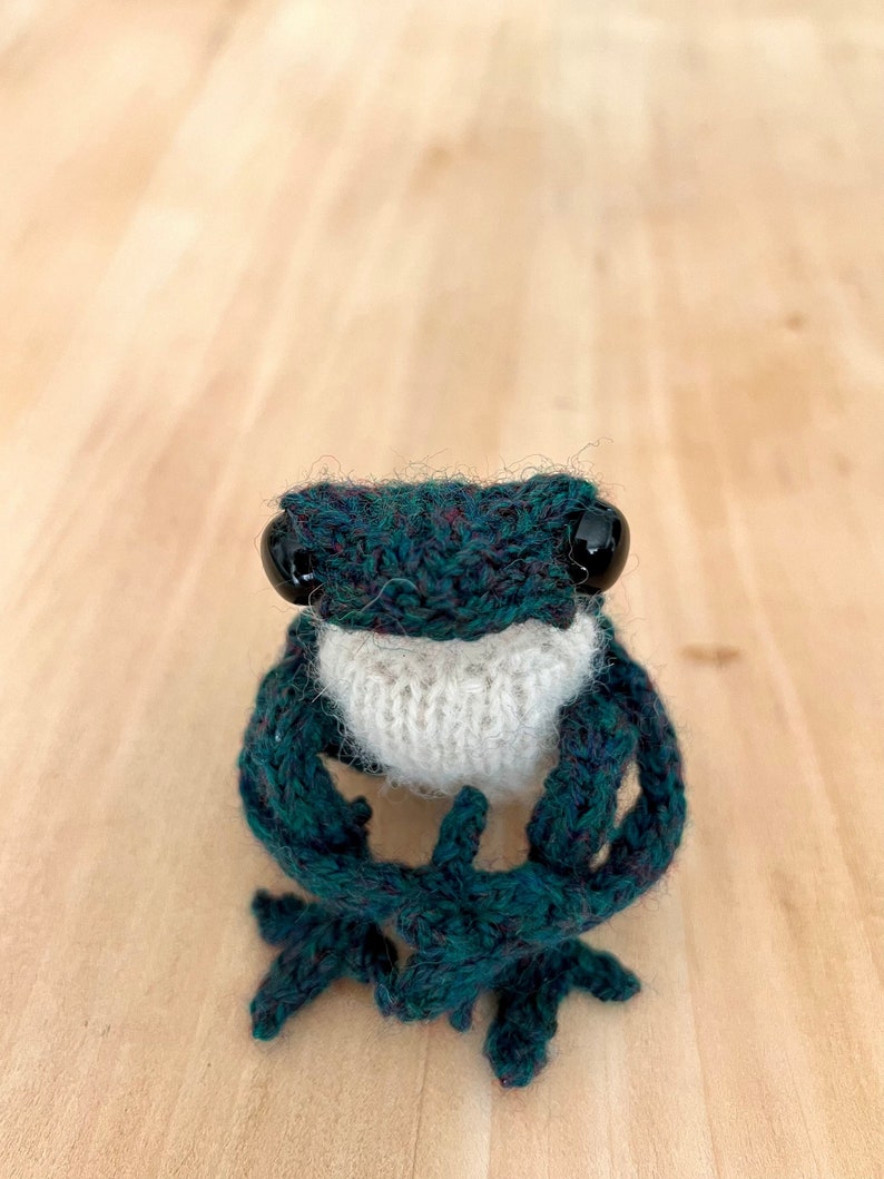 Knitted Frog, assorted colors, dotpebblesknits, as seen on Tiktok image 1