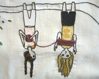 Winding Wool, hand embroidery pattern, friendship, yarn, knitting, crochet, wool, tree
