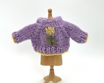 Frog's Spring Sweater, purples, Easter