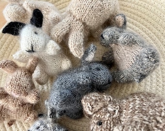 Knitted Baby Bunny, assorted colors, dotpebblesknits