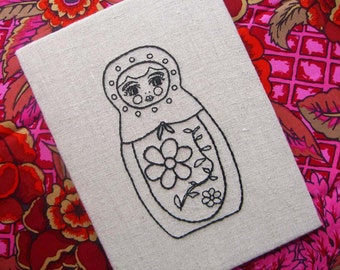 Matryona's Maids, Russian matryoshka hand embroidery pattern, nesting doll, Russian doll, babushka